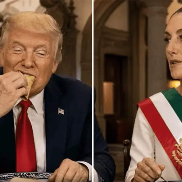 "Allá en México, aman a Donald": Trump publica video comiendo tacos junto a Sheinbaum "Allá en México, aman a Donald": Trump publica video comiendo tacos junto a Sheinbaum
