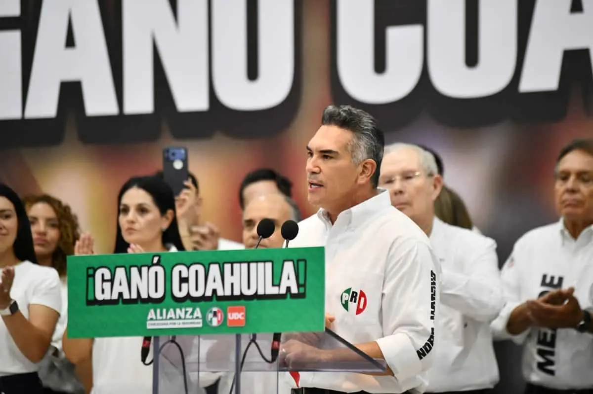 Alejandro Moreno celebró el triunfo del PRI. X: @alitomorenoc.