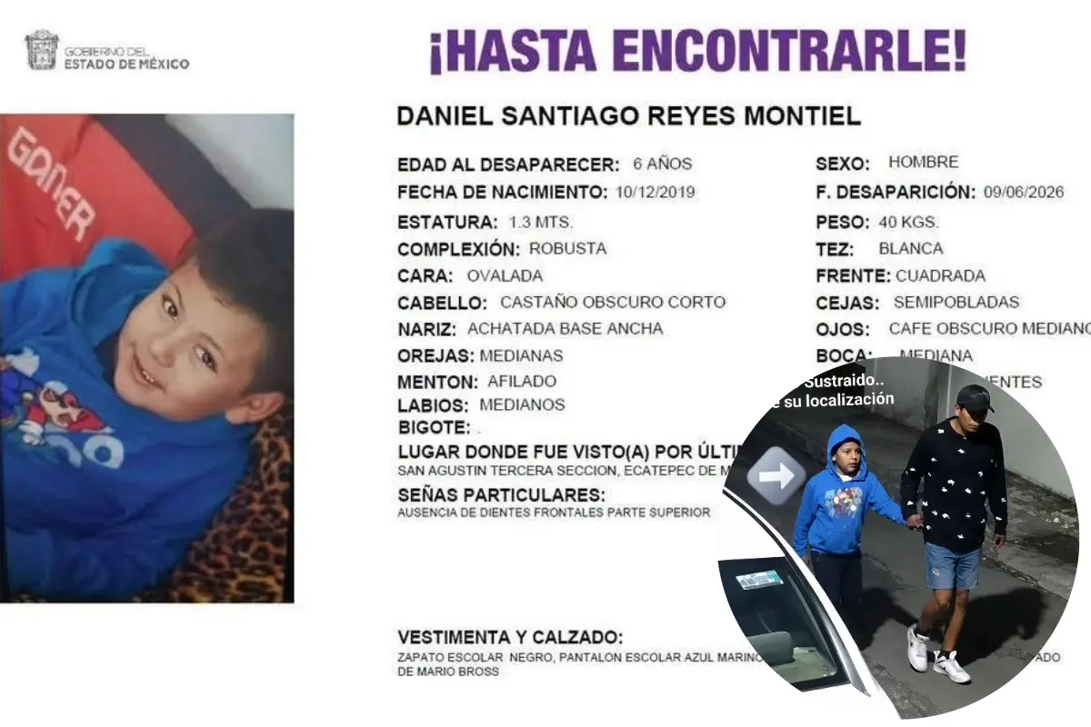  Buscan a Daniel Santiago, menor desaparecido en Ecatepec; cámaras captaron cuando un hombre se lo llevó 