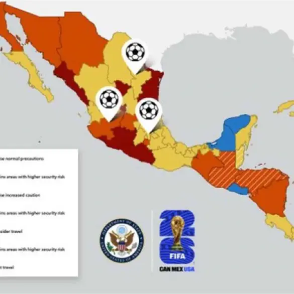 EE.UU. actualiza alerta para viajeros y publica mapa de seguridad de M&eacute;xico para evitar seis estados