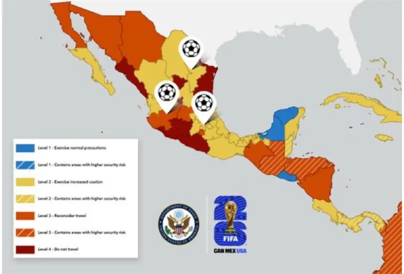 EE.UU. actualiza alerta para viajeros y publica mapa de seguridad de México para evitar seis estados EE.UU. actualiza alerta para viajeros y publica mapa de seguridad de México para evitar seis estados