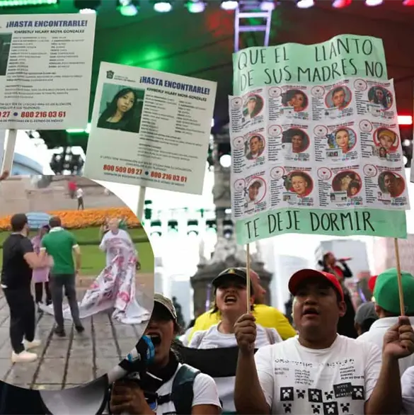 "Quisieron golpearla": madre buscadora relata agresi&oacute;n de aficionados que tomaron lona de personas desaparecidas