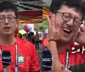 Mexicana besa a reportero coreano en plena transmisi&oacute;n en vivo del Mundial 2026