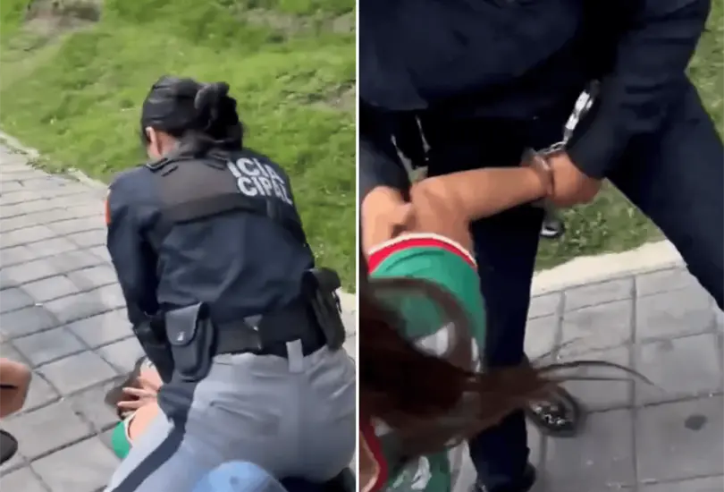 Las imágenes fueron captadas presuntamente por la hija de la mujer detenida. Las imágenes fueron captadas presuntamente por la hija de la mujer detenida.