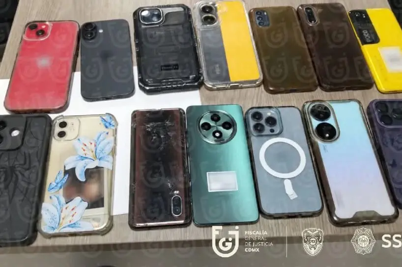 La fiscalía capitalina logro recuperar 23 celulares robados. Fiscalía CDMX