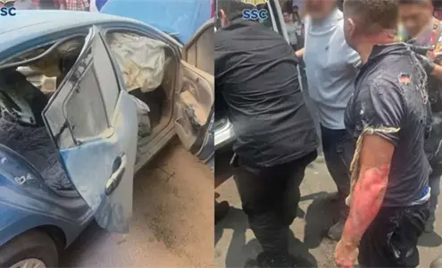 Explota autom&oacute;vil en Tacubaya por tanque de gas en la cajuela; padre e hijo resultan heridos