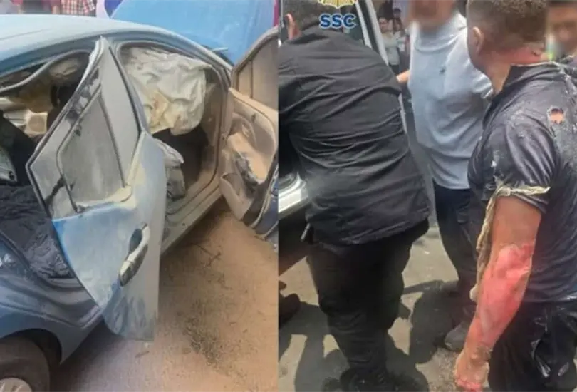 Explosi&oacute;n por un tanque de gas en la cajuela de un veh&iacute;culo en Tacubaya dej&oacute; como saldo a un padre y su hijo heridos.