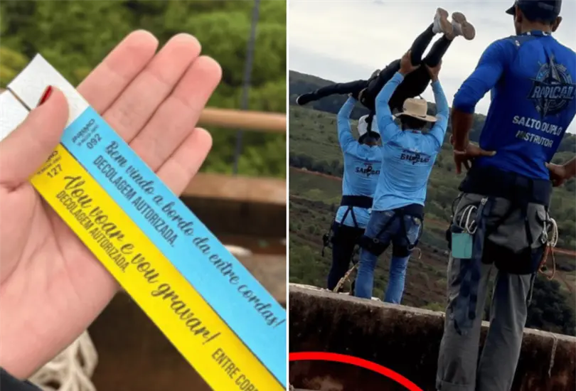 La joven fue lanzada al vacío sin contar con los elementos de protección necesarios para ejecutar el salto de manera segura. La joven fue lanzada al vacío sin contar con los elementos de protección necesarios para ejecutar el salto de manera segura.