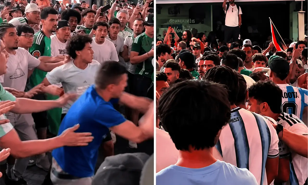  Video: argentinos y argelinos pelean en Times Square. 