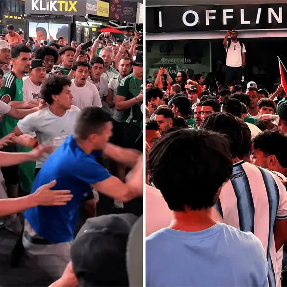 "Viajar tanto para agarrarse a patadas": difunden video de argentinos en ri&ntilde;a en pleno coraz&oacute;n de Nueva York