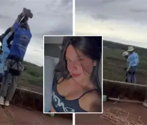Mam&aacute; de Maria Eduarda, joven que fue lanzada 40 metros sin cuerda, rompe el silencio 