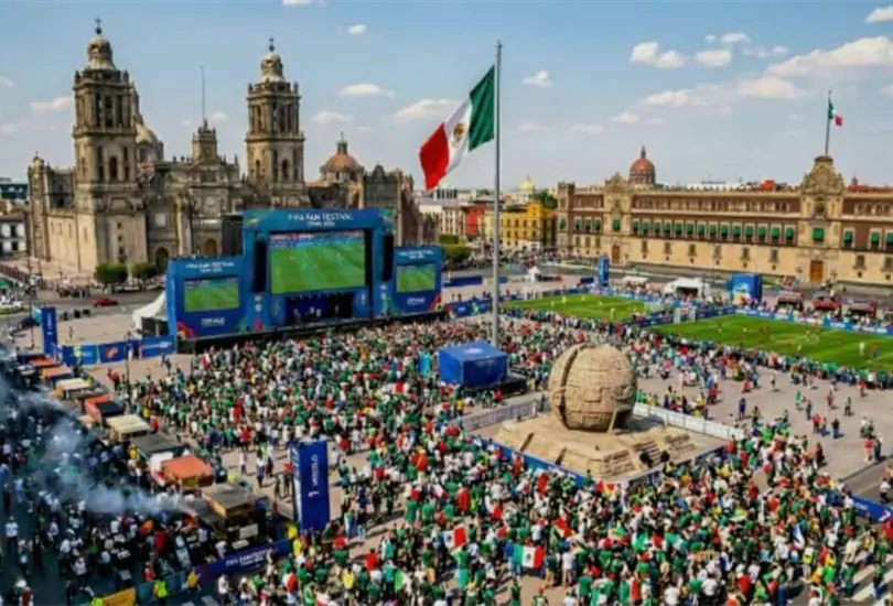 El FIFA Fan Festival del Zócalo espera gran afluencia para el partido de México vs Corea del Sur. El FIFA Fan Festival del Zócalo espera gran afluencia para el partido de México vs Corea del Sur.