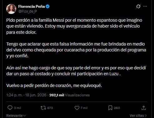 Mensaje de Florencia Peña Especial