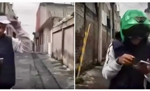 Pasajero asalta a motociclista al terminar el viaje y todo quedó grabado por la cámara de su casco Pasajero asalta a motociclista al terminar el viaje y todo quedó grabado por la cámara de su casco