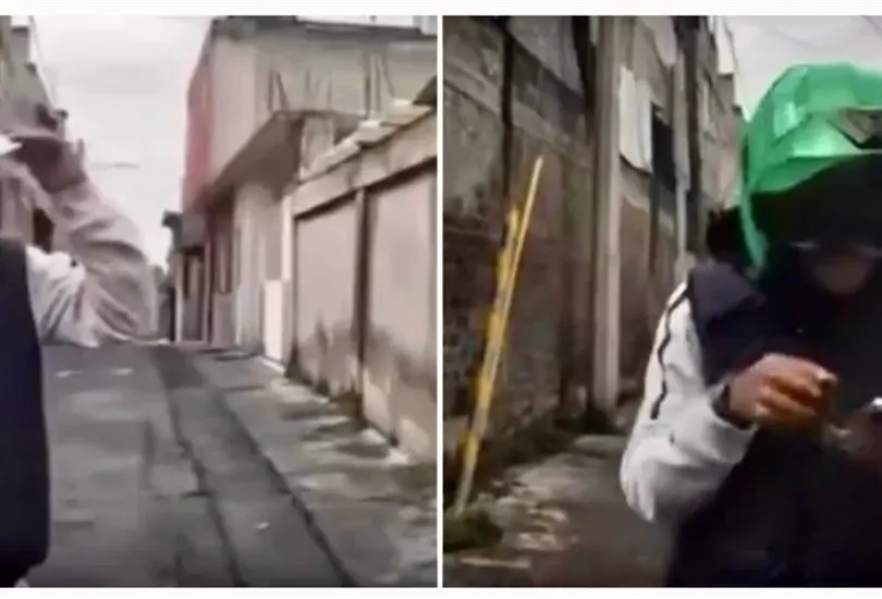Pasajero asalta a motociclista al terminar el viaje y todo queda grabado por la c&aacute;mara de su casco