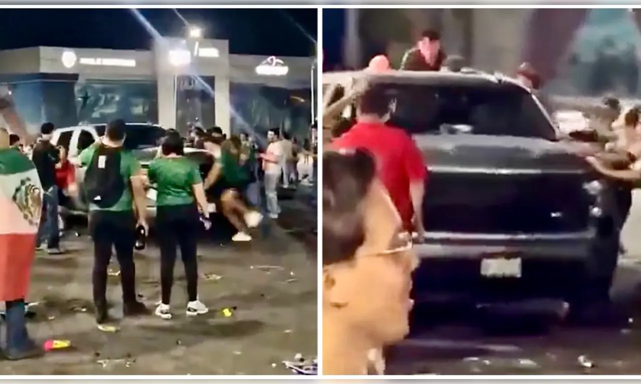  Conductor ebrio atropella a aficionados que celebraban triunfo de México y trató de escapar 
