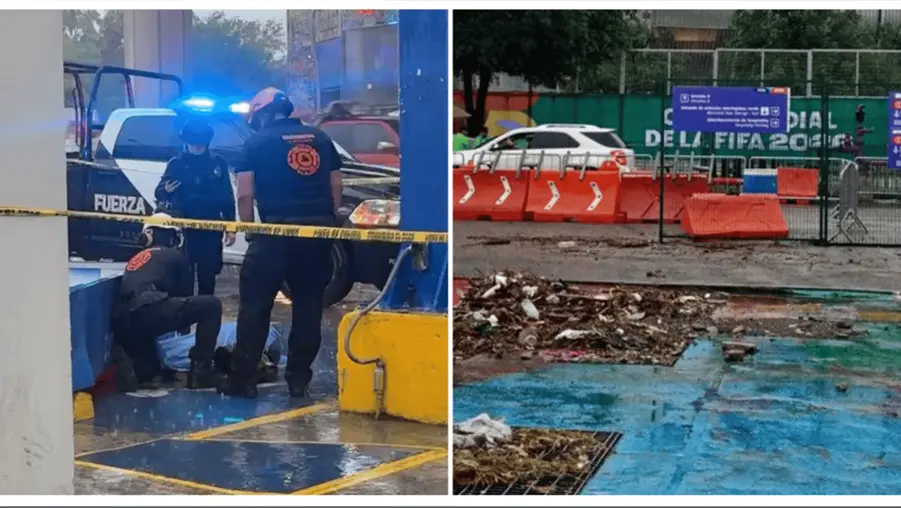 Tormenta mortal sorprende a Monterrey; mujer muere tras caerle un anuncio de farmacia en plena lluvia