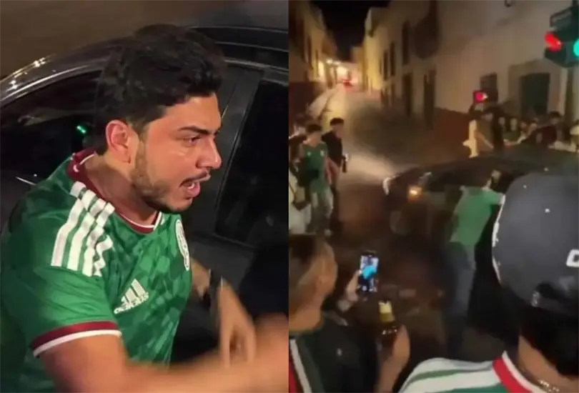 El hecho ocurri&oacute; en el Centro Hist&oacute;rico de Zacatecas, donde la conductora fue golpeada en medio de la multitud que celebraba el triunfo de la Selecci&oacute;n.