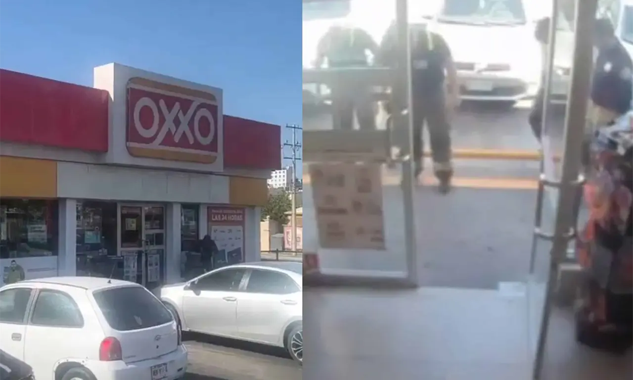  Sucursal de Oxxo en Hermosillo donde bomberos denunciaron que se les negó el acceso tras atender un incendio. 