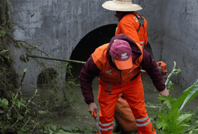 Gobierno de la Ciudad supervisa puntos estrat&eacute;gicos ante las lluvias en Puebla.