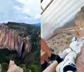 As&iacute; fue el momento en que un rayo mat&oacute; a un turista y dej&oacute; varios heridos en la cascada de Basaseachi, Chihuahua