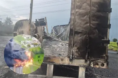 VIDEO capta la brutal explosión de pipa en Tlaxcala; hay un muerto y dos lesionados graves VIDEO capta la brutal explosión de pipa en Tlaxcala; hay un muerto y dos lesionados graves