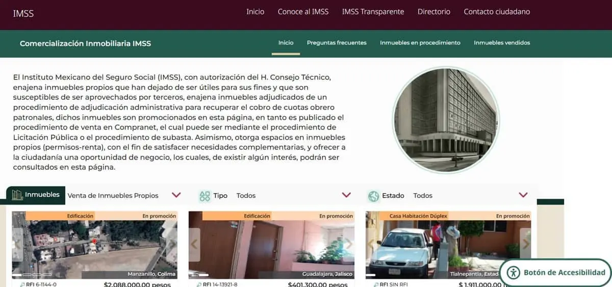 ¿Qué tipo de propiedades vende el IMSS? Especial