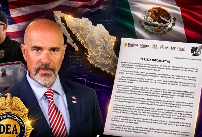 Terry Cole afirmó que existe una presunta conexión entre los cárteles y el Gobierno de México. Terry Cole afirmó que existe una presunta conexión entre los cárteles y el Gobierno de México.