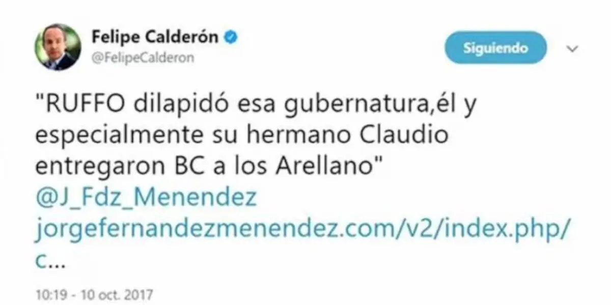 Tuit de Calderón en 2017 Especial