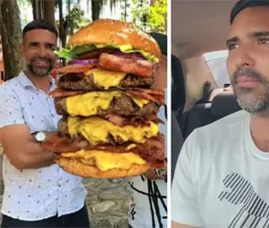 Hombre viral por la hamburguesa triple reaparece y se defiende de las críticas Hombre viral por la hamburguesa triple reaparece y se defiende de las críticas