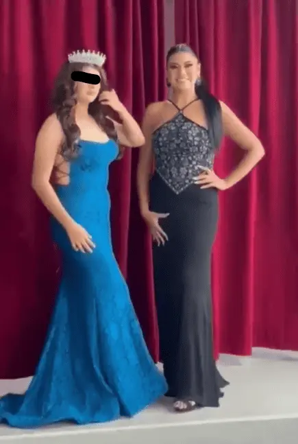 Dafne junto a su madre en un festejo previo a su muerte. Especial.