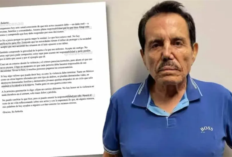 El Mayo Zambada leyó una carta en la que asumió su responsabilidad y habló de las consecuencias del crimen. El Mayo Zambada leyó una carta en la que asumió su responsabilidad y habló de las consecuencias del crimen.
