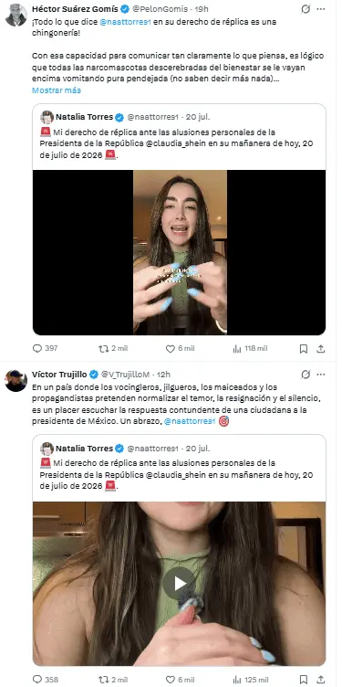 ¿Quiénes respaldaron a Natalia Torres después de su polémica sobre el derecho al voto? Especial.