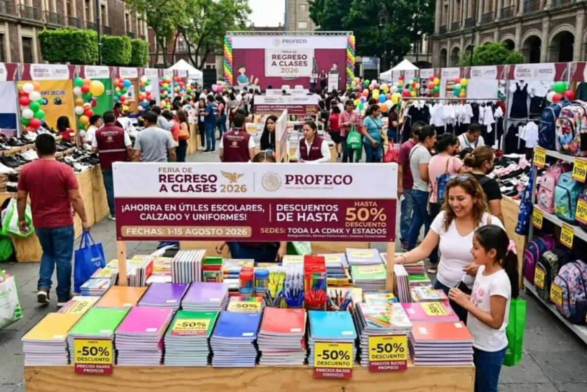  Si buscas ahorrar en el próximo ciclo escolar, la Feria de Regreso a Clases Profeco 2026 ofrecerá descuentos, promociones y servicios gratuitos para apoyar la economía de las familias. 