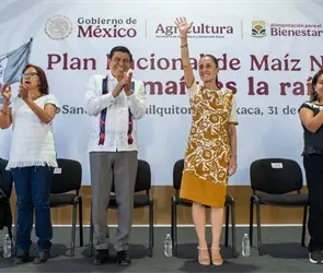 Sheinbaum respalda a Salom&oacute;n Jara con millonaria inversi&oacute;n para proteger el ma&iacute;z nativo en Oaxaca
