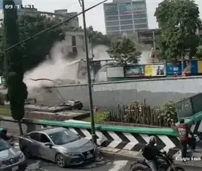 Video: as&iacute; fue el momento exacto del derrumbe de un edificio en Viaducto Miguel Alem&aacute;n 