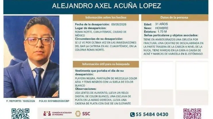 Ficha de búsqueda de Alejandro Acuña. Especial