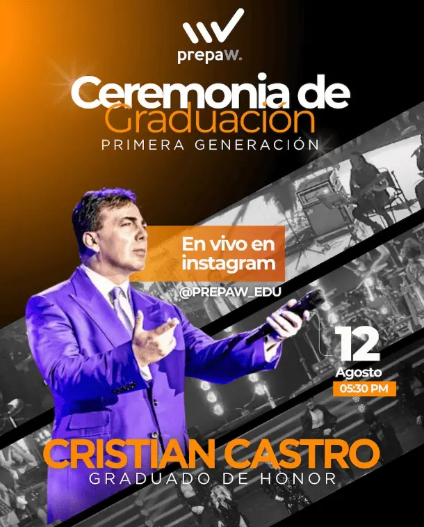 La graduación de Cristian Castro tendrá además un componente familiar, pues Verónica Castro será su madrina de generación y preparará una celebración para acompañarlo en este logro. RRSS.