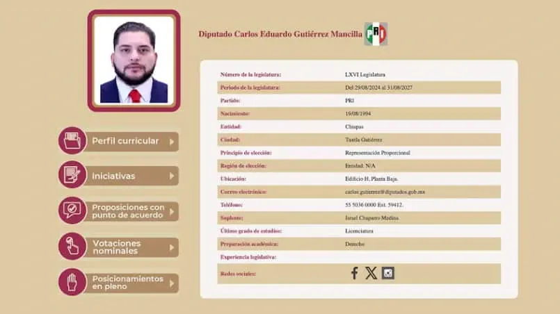 Gutiérrez Mancilla es diputado plurinominal para la LXVI Legislatura. Especial