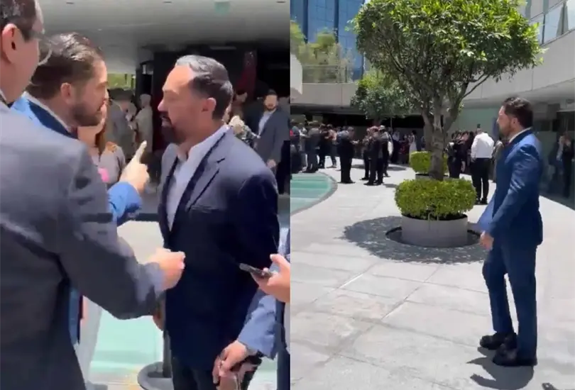 Así comenzó la confrontación entre el priista Carlos Gutiérrez Mancilla y el morenista Arturo Ávila, quienes intercambiaron acusaciones, insultos y empujones en el Patio del Federalismo del Senado. Así comenzó la confrontación entre el priista Carlos Gutiérrez Mancilla y el morenista Arturo Ávila, quienes intercambiaron acusaciones, insultos y empujones en el Patio del Federalismo del Senado.