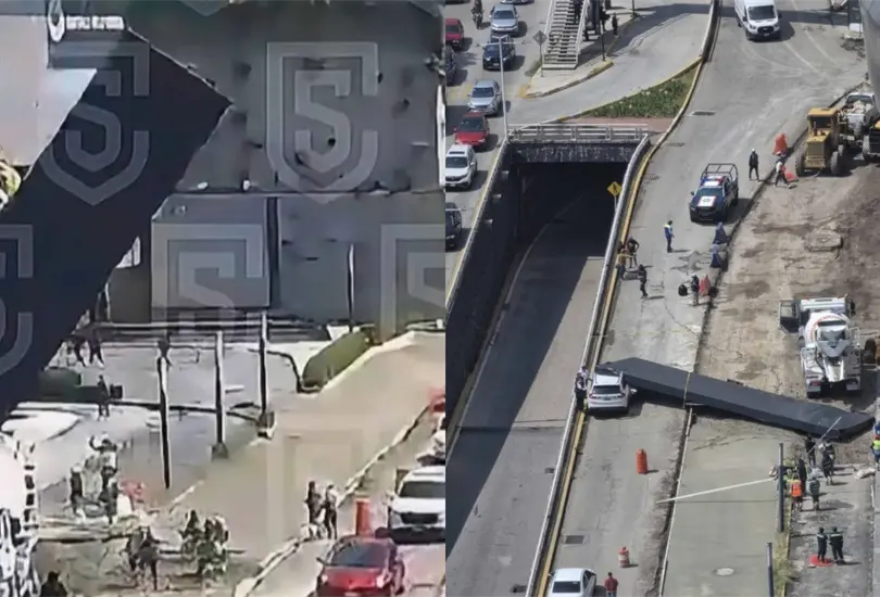 Una mala maniobra de una revolvedora de concreto habría provocado la caída de una monumental estructura metálica en Interlomas. Una mala maniobra de una revolvedora de concreto habría provocado la caída de una monumental estructura metálica en Interlomas.