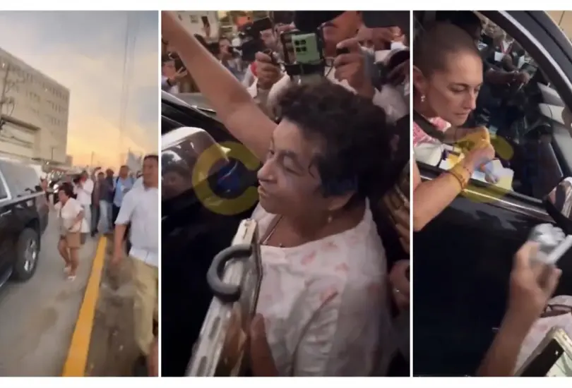 Mujer confronta a Sheinbaum en Tampico y rechaza su saludo: "No, yo no te doy la mano"