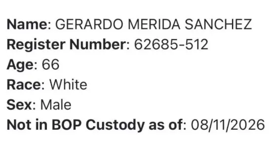 Gerardo Mérida desaparece de los registros penitenciarios de Estados Unidos. Especial