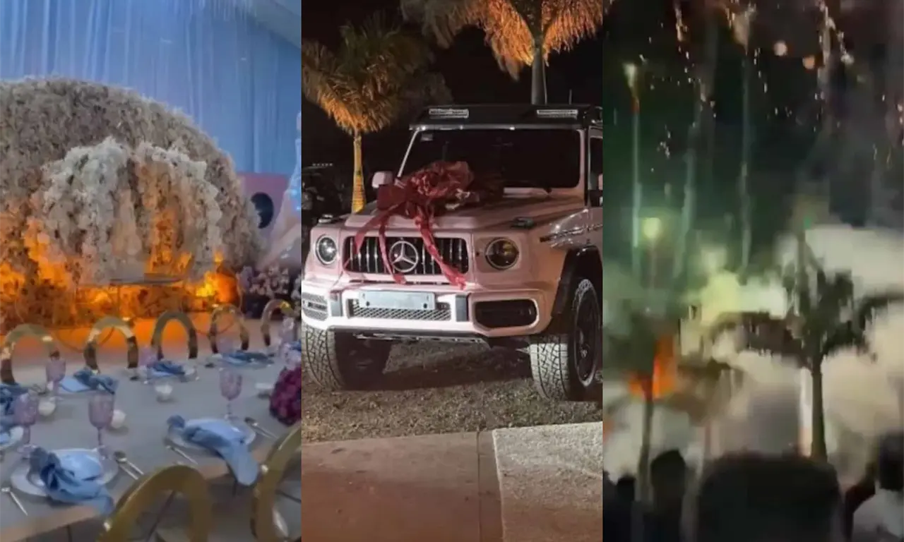  Así fue la ostentosa fiesta de XV años de la hija de “Tío Lako” que se viralizó en 2023 por sus artistas invitados, drones y regalos millonarios. 