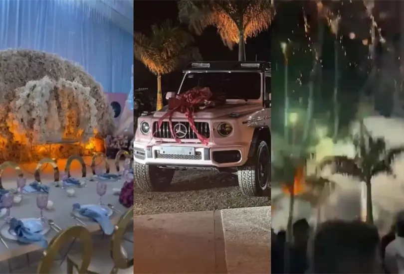 Así fue la ostentosa fiesta de XV años de la hija de "Tío Lako" que se viralizó en 2023 por sus artistas invitados, drones y regalos millonarios. Así fue la ostentosa fiesta de XV años de la hija de "Tío Lako" que se viralizó en 2023 por sus artistas invitados, drones y regalos millonarios.