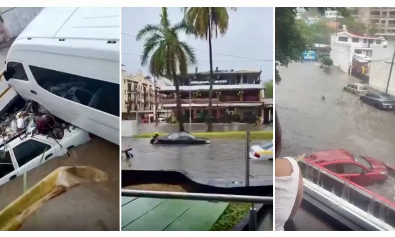  ¡Acapulco bajo el agua! Tormenta deja una mujer muerta, autos arrastrados e inundaciones 