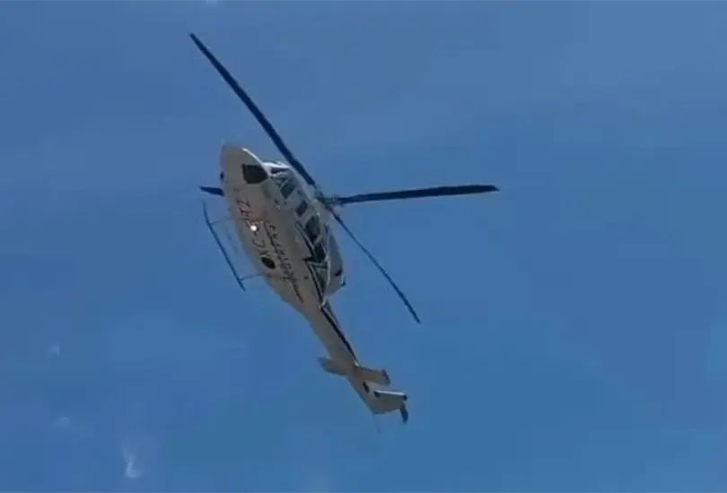 Helicóptero que trasladaba a Eduardo Ramírez realiza maniobra de emergencia | VIDEO Helicóptero que trasladaba a Eduardo Ramírez realiza maniobra de emergencia | VIDEO