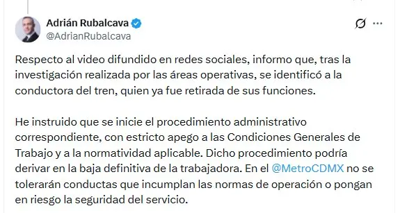 Metro anuncia procedimiento administrativo Especial