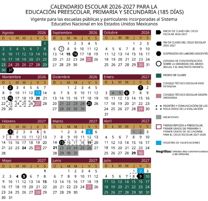 El calendario escolar de la SEP: Especial.