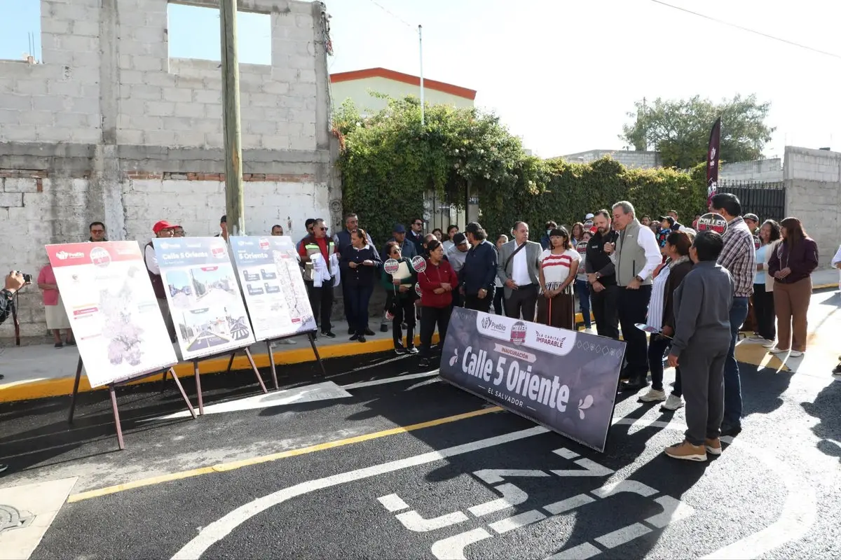 Puebla entrega nueva obra vial en la colonia El Salvador: datos clave sobre los trabajos realizados. Gobierno de la ciudad.